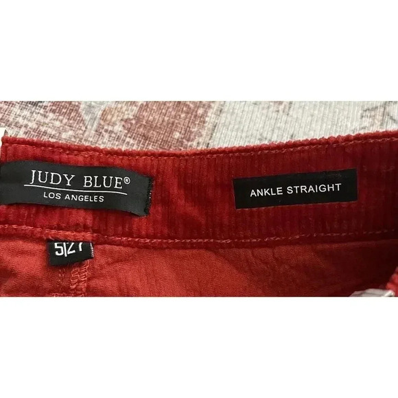 Judy Blue Ankle Straight Corduroy High Waist Pants Womens Size 27 Rust Red NWT - Picture 6 of 13
